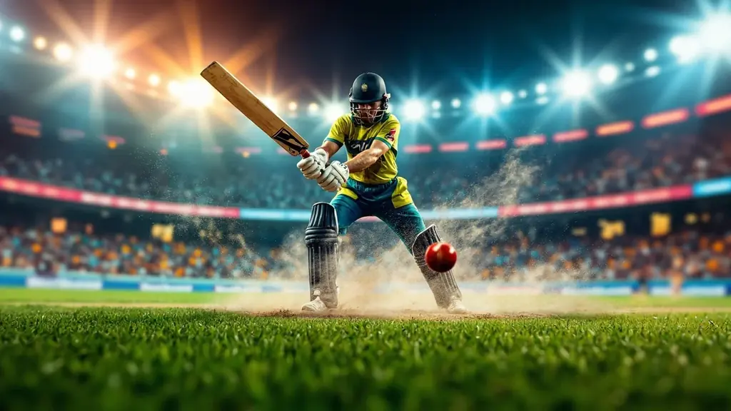 Cricket stadium during match